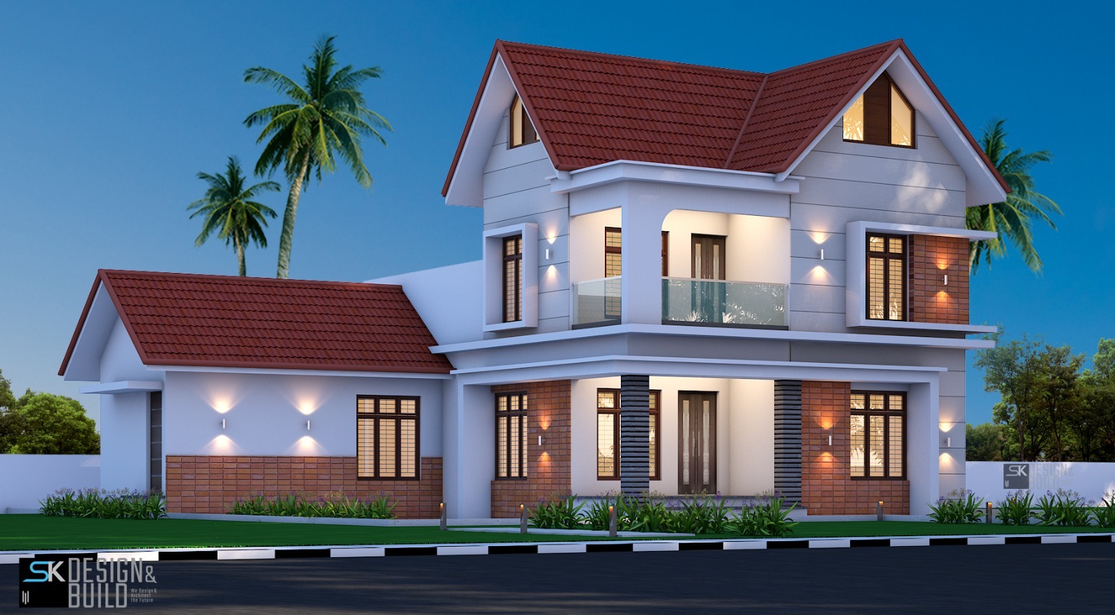Chethan Side Elevation Evening View